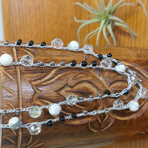 Howlite Gemstone Necklace Czech glass  Necklace, by Rust Belt Raised - Picture 7 of 11